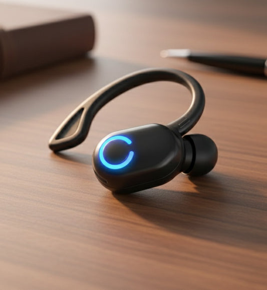 Single-Ear Bluetooth Headset with Noise-Cancel Mic