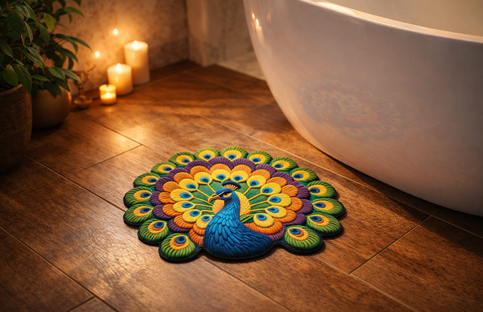 Peacock Design Decorative Door Mat