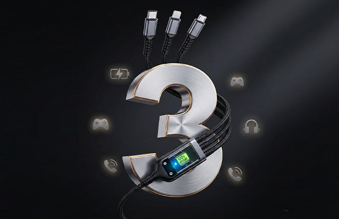 3-in-1 Nylon Braided Charging Cable 3A
