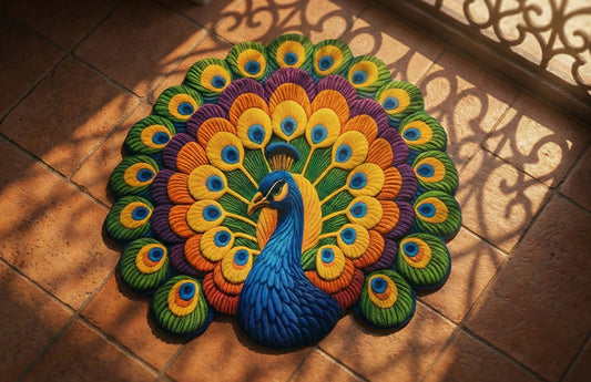 Peacock Design Decorative Door Mat
