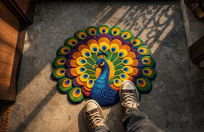 Peacock Design Decorative Door Mat