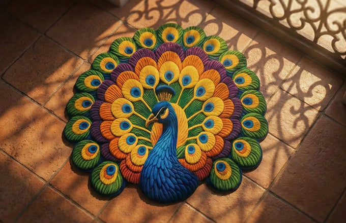 Peacock Design Decorative Door Mat